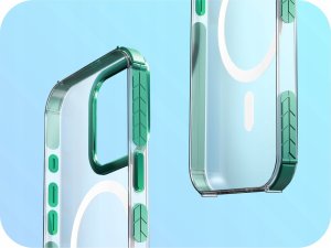 Hello Case Etui Pancerne do Apple iPhone 13 Pro (Bumper, Zielona Ramka, Magsafe, Case) 5