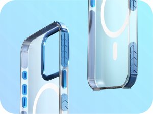 Hello Case Etui Pancerne do Apple iPhone 13 Pro (Bumper, Niebieska Ramka, Magsafe) 5
