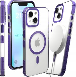 Etui Pancerne do Apple iPhone 13 / 14 (Bumper, Fioletowa Ramka, Magsafe) 1
