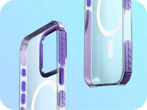 Hello Case Etui Pancerne do Apple iPhone 13 Pro (Bumper, Fioletowa Ramka, Magsafe) 5