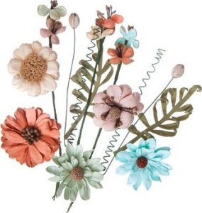 KWIATY PAPIEROWE DUSTY BLUSH, 12 SZT. BEŻ, CEGLANY, MIETOWY 1