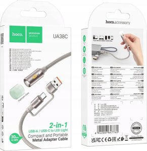 Kabel USB Hoco USB-A - USB-C 0.3 m Złoty 5
