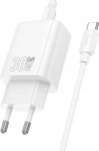 Ładowarka Hoco ładowarka sieciowa Typ C + kabel Typ C do Typ C PD QC 30W N62 biała 2