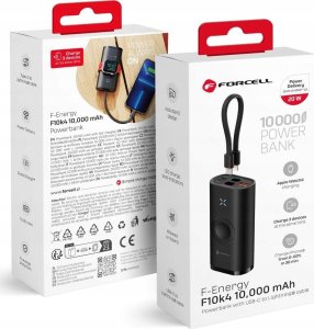 FORCELL F-ENERGY F10K4 powerbank kompatybilny z Apple Watch PD QC3.0 3A 22,5W 10000 mAh czarny 15
