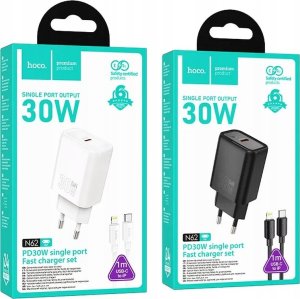 HOCO ładowarka sieciowa Typ C + kabel Typ C do Lightning PD QC 30W N62 czarna 5