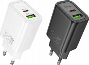 HOCO ładowarka sieciowa USB A + Typ C PD QC3.0 3A 30W N63 czarna 3