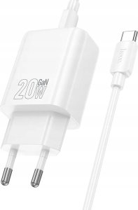 HOCO ładowarka sieciowa Typ C + kabel Typ C do Typ C PD QC 20W N60 biała 2