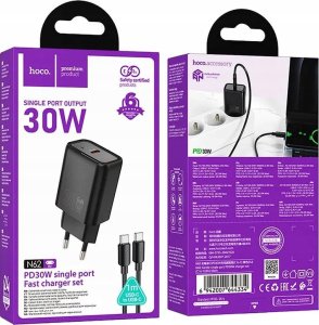 HOCO ładowarka sieciowa Typ C + kabel Typ C do Typ C PD QC 30W N62 czarna 4