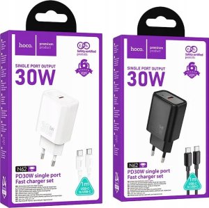 HOCO ładowarka sieciowa Typ C + kabel Typ C do Typ C PD QC 30W N62 czarna 5