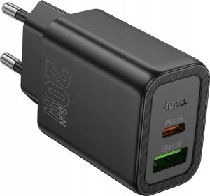 HOCO ładowarka sieciowa USB A + Typ C PD QC3.0 3A 20W N61 czarna 1