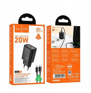 HOCO ładowarka sieciowa Typ C + kabel Typ C do Typ C PD QC 20W N60 czarna 5