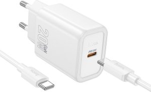HOCO ładowarka sieciowa Typ C + kabel Typ C do Lightning PD QC 20W N60 biała 1