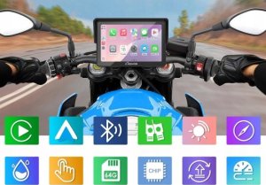 Carpuride W502PRO motocykl CarPlay Android Auto Bluetooth wodoszczelna GPS 4