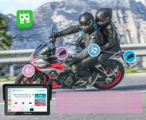 Carpuride W502PRO motocykl CarPlay Android Auto Bluetooth wodoszczelna GPS 5