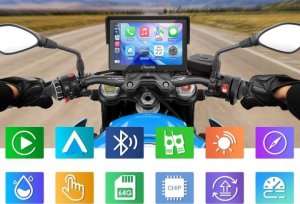 Carpuride W502PRO B do motocykli BMW CarPlay Android Auto wodoszczelna GPS 3