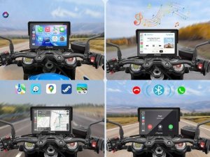 Carpuride W502PRO B do motocykli BMW CarPlay Android Auto wodoszczelna GPS 5