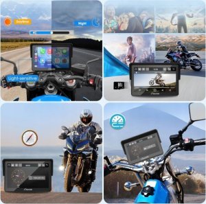 Carpuride W502PRO B do motocykli BMW CarPlay Android Auto wodoszczelna GPS 7