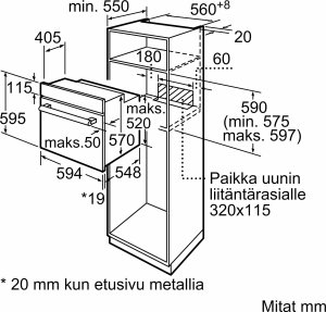 Bosch Oven | HBF010BV1S | 66 L | Electric | Manual | Control knob | Height 59.5 cm | Width 59.4 cm | White 6