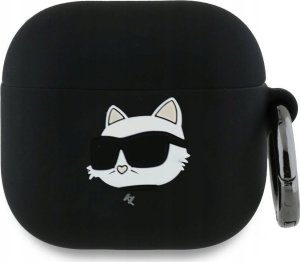 Karl Lagerfeld KLA4RUNCHK AirPods 4       cover czarny/black Silicone Choupette Head 3D 1