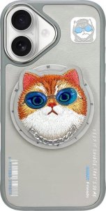 Etui Nimmy Glasses Cool Cat do iPhone 16  szary 1