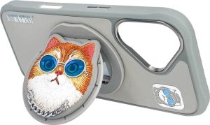 Etui Nimmy Glasses Cool Cat do iPhone 16  szary 13