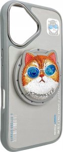 Etui Nimmy Glasses Cool Cat do iPhone 16  szary 5