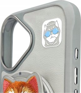 Etui Nimmy Glasses Cool Cat do iPhone 16  szary 8