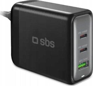 SBS charging station 100W 2x USB-C/1x USB GaN black 1