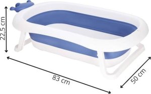 Wanienka dla dzieci silikonowa składana 40 L dla niemowląt turystyczna niebiesko-biała UNIWERSALNY 19