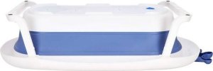 Wanienka dla dzieci silikonowa składana 40 L dla niemowląt turystyczna niebiesko-biała UNIWERSALNY 9