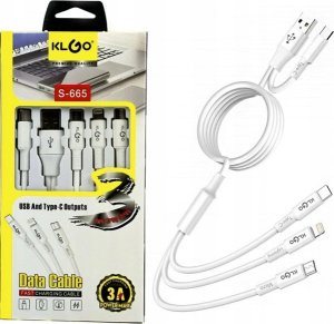 KABEL USB C Lightning Micro SZYBKIE ŁADOWANIE 1,2m 3A 5w1 USB-C Type-C 3104 1