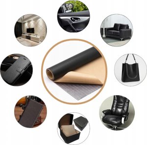 Samoprzylepna łata skórzana 200x137cm Czarna 5