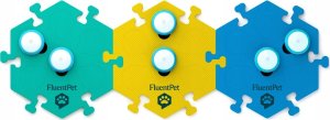 FluentPet - Connect Get Started Expansion Kit - zestaw 6 przycisków z piankowymi matami oraz naklejkami do komunikacji z psem / kotem do systemu Connect 3