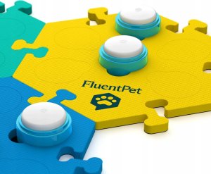 FluentPet - Connect Get Started Expansion Kit - zestaw 6 przycisków z piankowymi matami oraz naklejkami do komunikacji z psem / kotem do systemu Connect 4