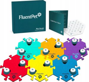 FluentPet - Basic Key Vocal Kit - zestaw 12 przycisków z piankowymi matami i naklejkami do komunikacji z psem / kotem 2