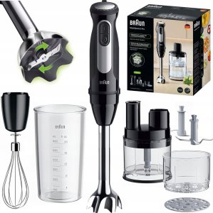 Braun MultiQuick 5 MQ55.254MBK, Immersion blender, 0.5 L, Ice crushing, 1000 W, Black, Stainless steel 1