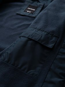 Lekka kolorowa męska kurtka sportowa z polarem  brązowo-granatowa V1 OM-JANP-0194 S 6