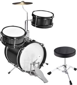 KERA PERKUSJA DLA DZIECI ZESTAW STOŁEK PAŁECZKI BĘBEN BASOWY CZARNA 2
