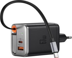 Ładowarka 2w1 USB-C+A McDodo CH-4100 67W GaN, kabel USB-C 65cm, czarna 5