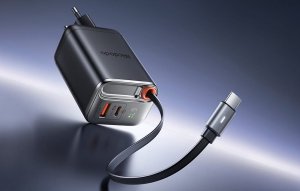 Ładowarka 2w1 USB-C+A McDodo CH-4100 67W GaN, kabel USB-C 65cm, czarna 6