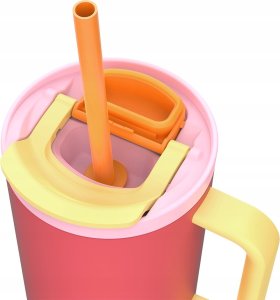 Kubek termiczny z teleskopową słomką Kambukka Rio Tumbler 950ml Pink Papaya 7