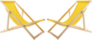 Zestaw stolik do lezaków +2 lezaki żółty, Woodok 2
