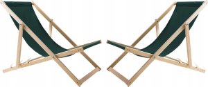 Wood OK Zestaw stolik do leżaków+2 leżaki Zielone, Woodok 2