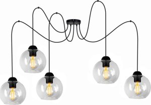 Lampa sufitowa pająk 5 żarówki czarna BOLL 1