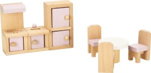 Mebelki do domku dla lalek salon sypialnia łazienka kuchnia drewniane różowe Kik sp. z o.o. sp. k. 8