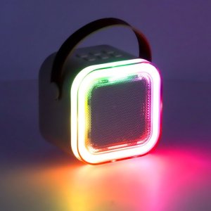 Zestaw do karaoke 2 mikrofony + głośnik przenośny BLUETOOTH USB LED beżowy Kik sp. z o.o. sp. k. 7