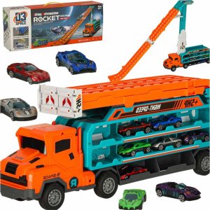 Tor wyścigowy samochodowy laweta transporter 6 el. pomarańczowy Kik sp. z o.o. sp. k. 1