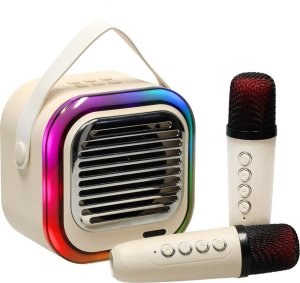 Głośnik do karaoke USB Bluetooth kremowy Kik sp. z o.o. sp. k. 2