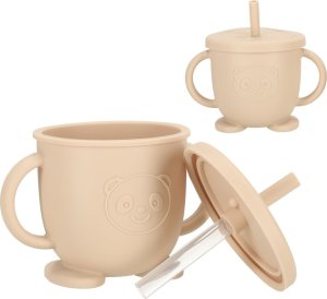 Naczynia silikonowe dla dzieci sowa zestaw 8 elementów beżowy Kik sp. z o.o. sp. k. 9