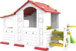 Duży Dom Z Przedsionkiem 4w1 Czerwony Dach 4